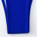 Color Block Scallop Trim Push Up Bikini Swimsuit1