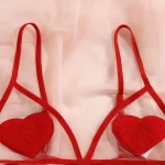 Heart Patched Mesh Lingerie Set