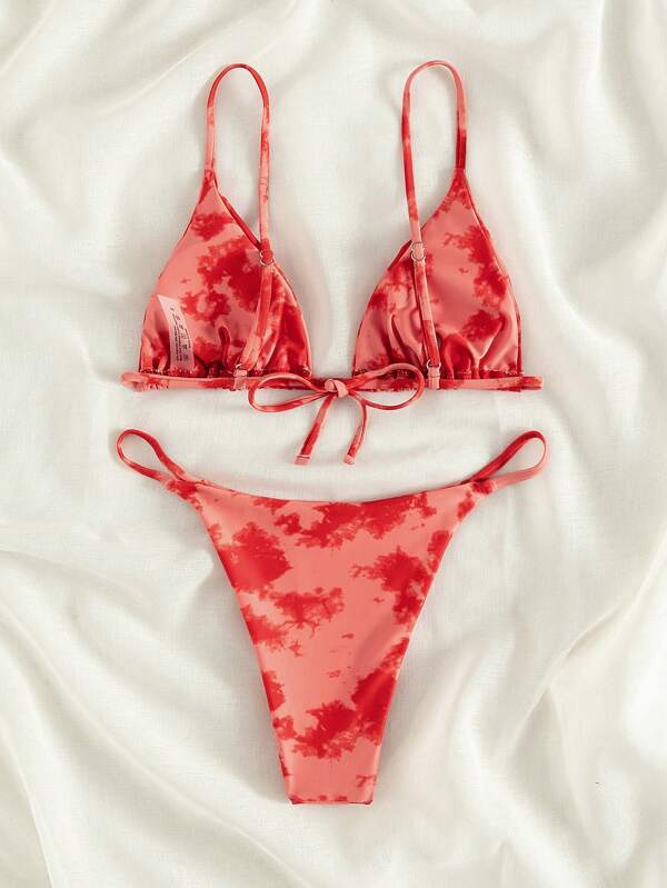 Tie Dye Triangle Bikini Swimsuit2