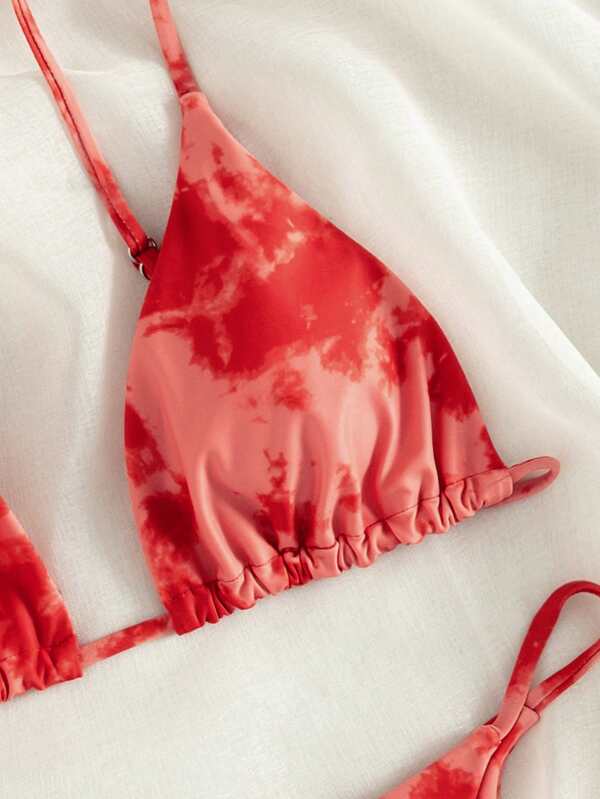 Tie Dye Triangle Bikini Swimsuit3
