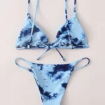 Tie Dye Triangle Tanga Bikini Swimsuit