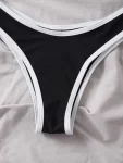 Contrast Binding High Cut Bikini Swimsuit
