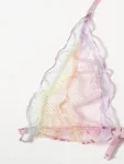 Ombre Sheer Mesh Lettuce Trim Lingerie Set